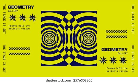 Abstract geometry brutalism background. Brutalist banner template, event design for digital advertisement and social media. Creative shape layout design