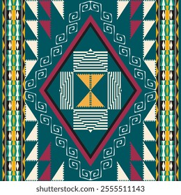 Abstract geometry carpet native ethnic pattern design geometric folk background. 
