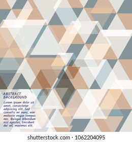 Abstract geometry color is brown, gray, and blue it beautiful for background template.