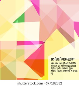 Abstract geometry color is orange, yellow, green, pink and red it beautiful for background template.