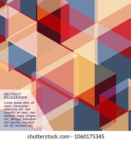 Abstract geometry color is red, blue and orange it beautiful for background template.