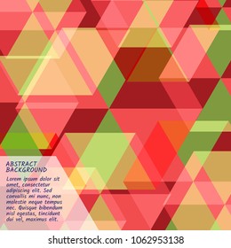 Abstract geometry color is red, green, and orange it beautiful for background template.