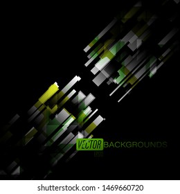 Abstract geometry colors on black. vector wallpaper backgrounds