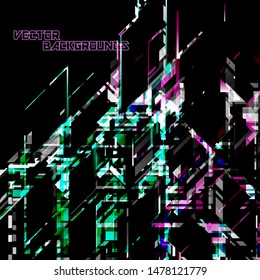 Abstract geometry concepts colors on a black vector wallpaper backgrounds