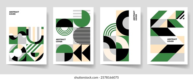 Abstract geometry cover set. Geometric poster template collection, flyer, brochure. Business print template, corporate cover, flat design. Abstract shapes vector illustration. Layout design