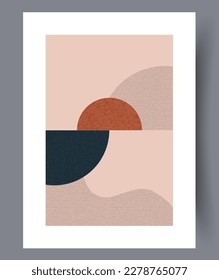 Abstract geometry creative boho wall art print. Wall artwork for interior design. Printable minimal abstract geometry poster. Contemporary decorative background with boho.