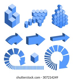 Abstract geometry design elements, drop, arrow, chart