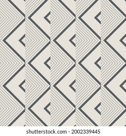 Abstract geometry in diamond and squares shape in different size of line. Seamless vector background. Graphic clean for fabric, wallpaper, printing. Pattern is on swatches panel