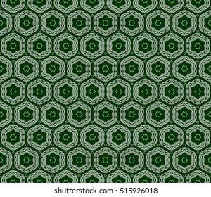 abstract geometry floral seamless pattern. vector green color