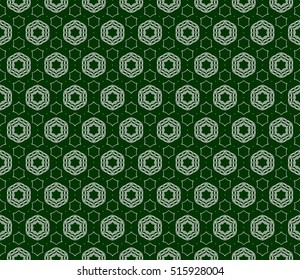 abstract geometry floral seamless pattern. vector green color