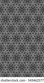 abstract geometry flower seamless pattern. Black and white color, Vector illustration. For design clothes, greeting card, scrapbook, wallpaper fills