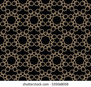 Abstract geometry gold floral ornament deco art pattern