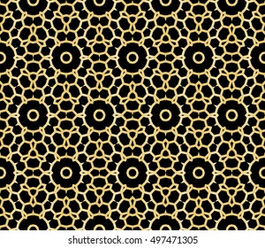 abstract geometry gold pattern on black background. vector illustration