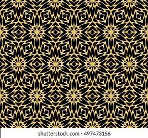 abstract geometry gold pattern on black background. vector illustration