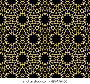 abstract geometry gold pattern on black background. vector illustration