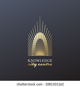 Abstract geometry golden lines' building symbol. 