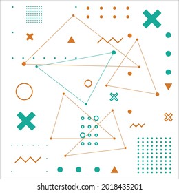 Abstract Geometry Graphic Background Illustration Design Modern Minimalist Flat Design Turquoise and orange Color can be used for Wallpaper or Design Element like Banner, Presentation, Website, Poster
