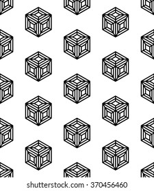 Abstract geometry graphic  black and white hipster fashion pillow pattern