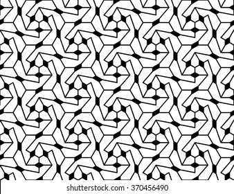 Abstract geometry graphic black and white hipster fashion pillow hexagon pattern