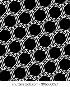 Abstract geometry graphic  black and white hipster fashion pillow hexagon pattern