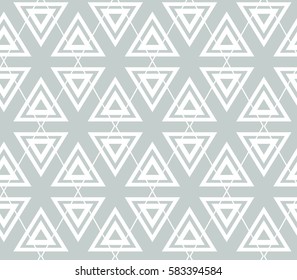 Abstract geometry grey vector seamless  pattern. Triangles and rhombus.  Design for wallpaper, wrap paper, fabric, scrapbook. 