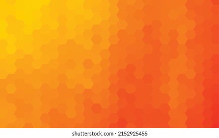 Geometría abstracta patrón de fondo de textura hexagonal amarillo y naranja. ilustración vectorial.