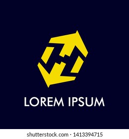 abstract geometry initial letter for business and building logo icon