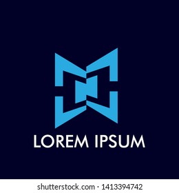 abstract geometry initial letter for business and building logo icon