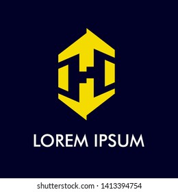abstract geometry initial letter for business and building logo icon