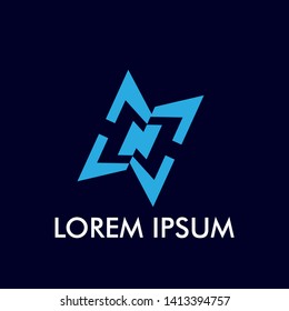 abstract geometry initial letter for business and building logo icon