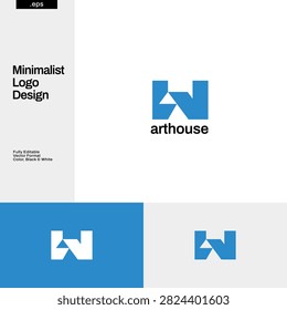 Abstract Geometry Initial W House Logo Design