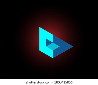 Resumen Geometría isométrica Infinita concepto de diseño de logotipo Carta C Sombra con letra A