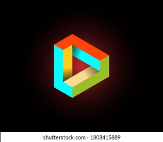 Abstract Geometry isometric Infinite logo design concept