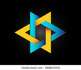 Abstract Geometry isometric Infinite logo design concept Infinite star triangle