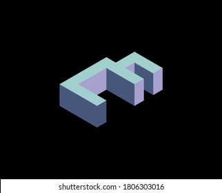 Abstract Geometry isometric logo design concept