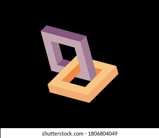 Abstract Geometry isometric logo design concept