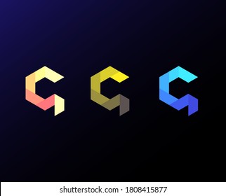 Abstract Geometry isometric logo design Letter Q