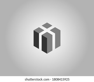 Resumen Geometría concepto de diseño de logotipo isométrico para Arquitectura Tienda online Industrial