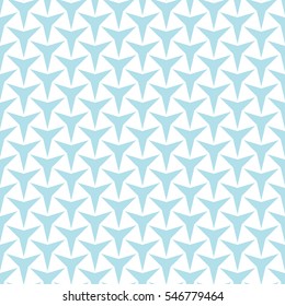 Abstract geometry light blue deco art  three point star pattern