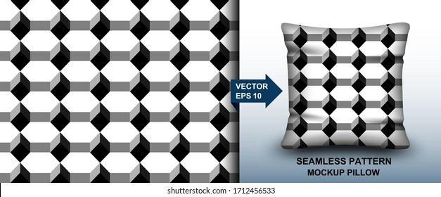 Abstract. Geometry line seamless pattern background. design for pillow, print, fashion, clothing. mockup template pillow seamless pattern. Vector.