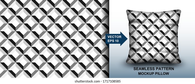 Abstract. Geometry line seamless pattern background. design for pillow, print, fashion, clothing. mockup template pillow seamless pattern. Vector.