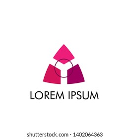 abstract geometry logo with elegant shape for fashion with technology company