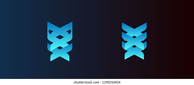abstract geometry logo has mean dynamic, Set of sign vector company business logo icon popular web concepts