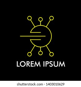 abstract geometry logo icon with circle shape for energy or technology company