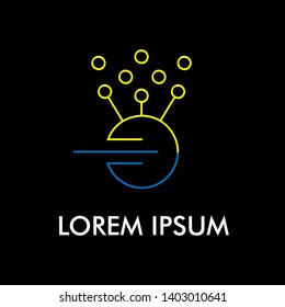 abstract geometry logo icon with circle shape for energy or technology company