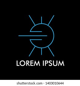 abstract geometry logo icon with circle shape for energy or technology company