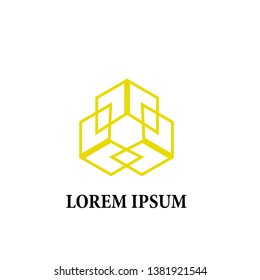 abstract geometry  logo icon, or sign for creative media