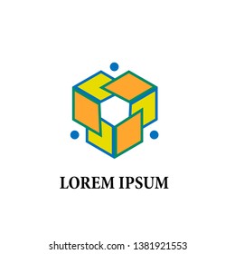 abstract geometry  logo icon, or sign for creative media