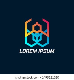 abstract geometry logo icon for sport team