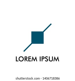 abstract geometry logo icon with square shape for creative media industry